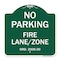 Signmission Princeton New Jersey No Parking Fire Lane Zone, Green & White Alum Sign, 18" x 18", GW-1818-23273 A-DES-GW-1818-23273 - alternate 1